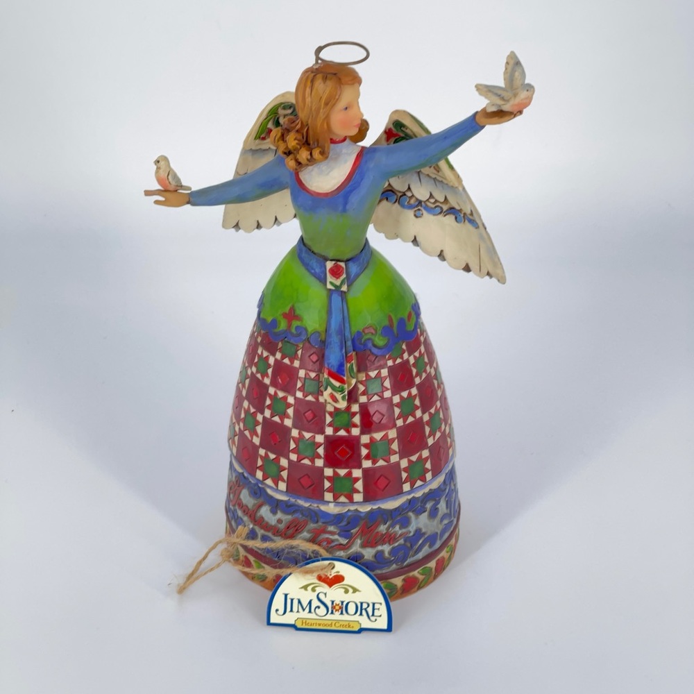 NEW 2007 Jim Shore "Peace and Goodwill To All Angel wi/ Two Doves Figurine
